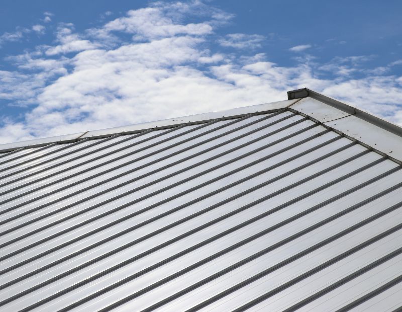 Metal sheet roof and slope