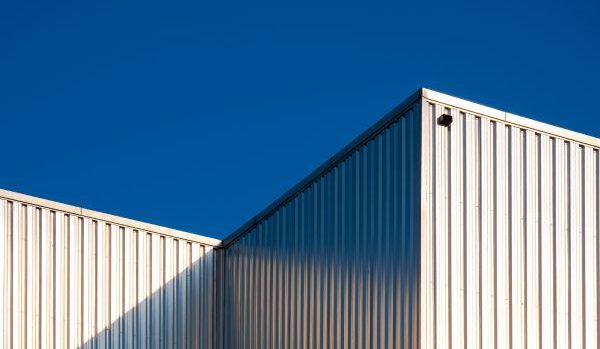 Corrugated Steel Warehouse Wall of Industrial Building